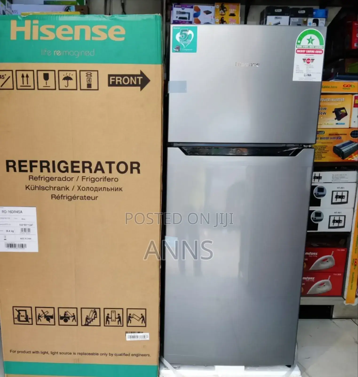 Hisense Double Door 154L Grey Refrigerator- 1 Star