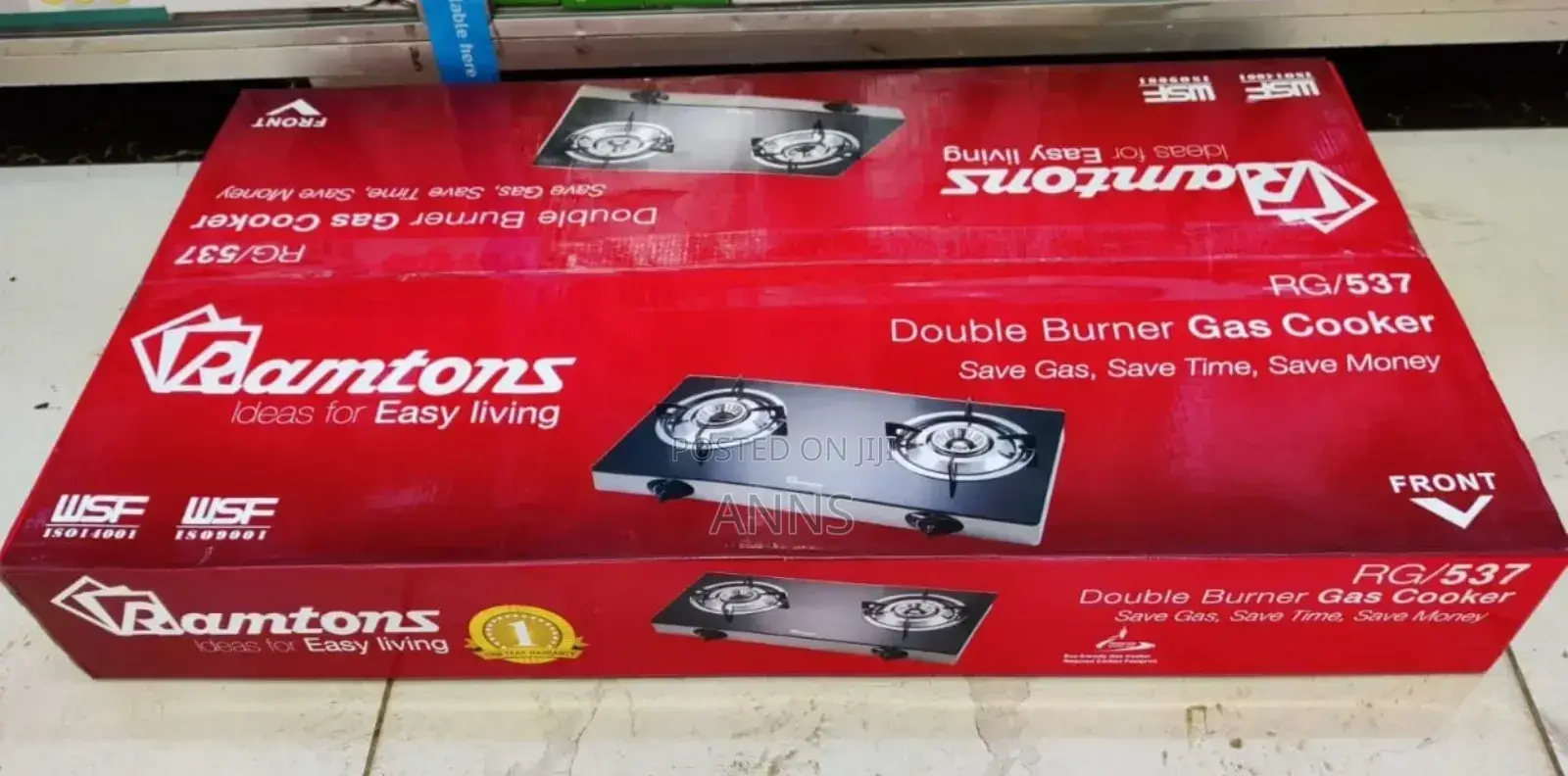 Ramtons 2 Burner Glass Table Top Cooker