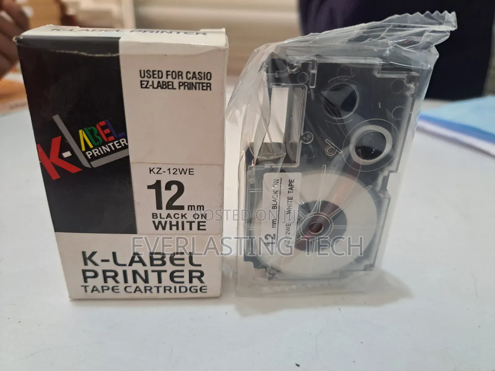 Dymo 12mm Black on White Label Tape