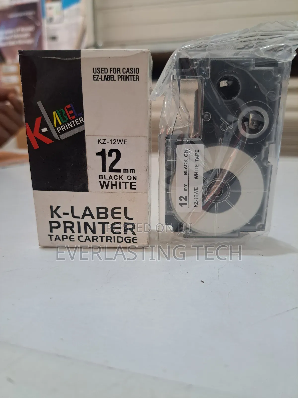 Dymo 12mm Black on White Label Tape