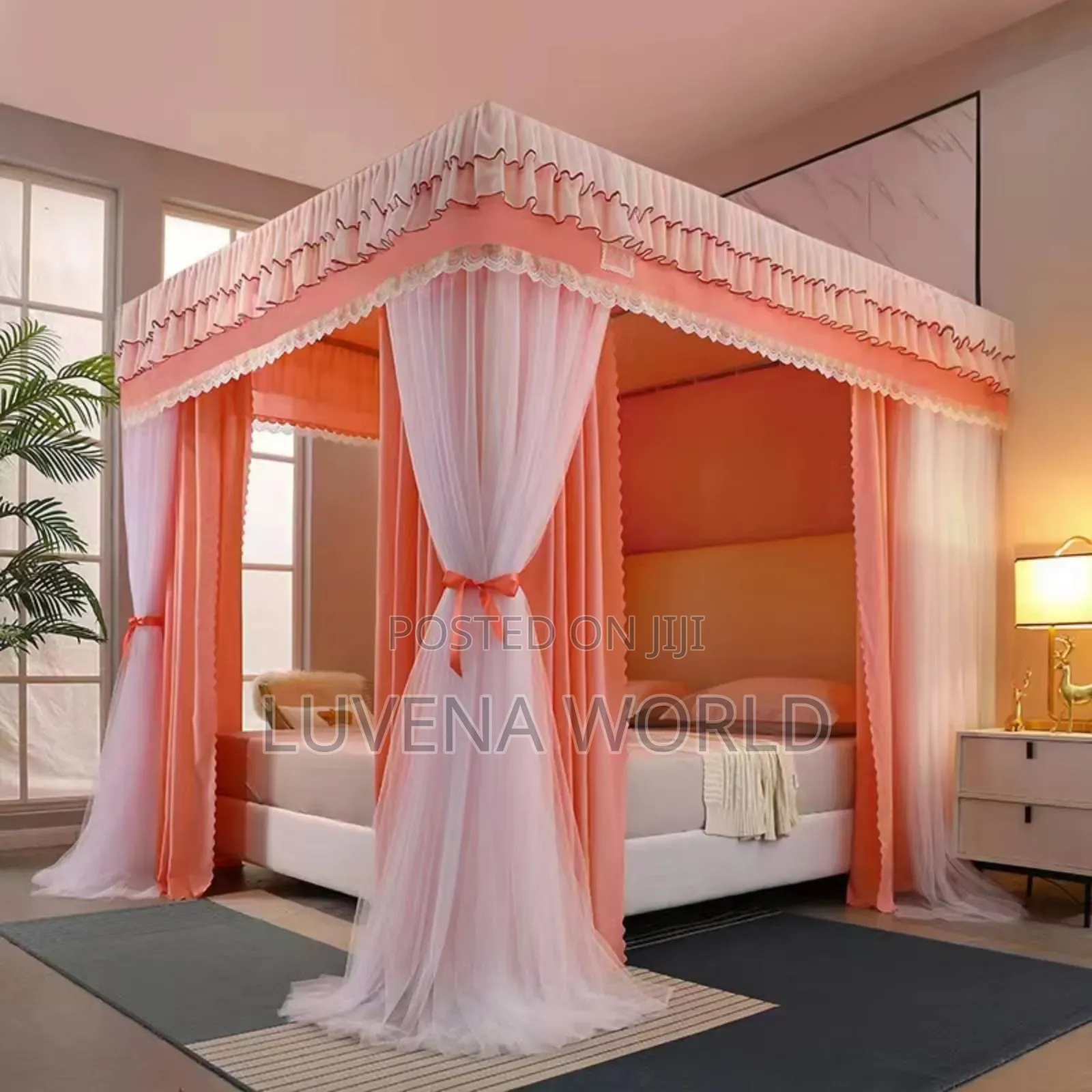 Orange Canopy Mosquito Net