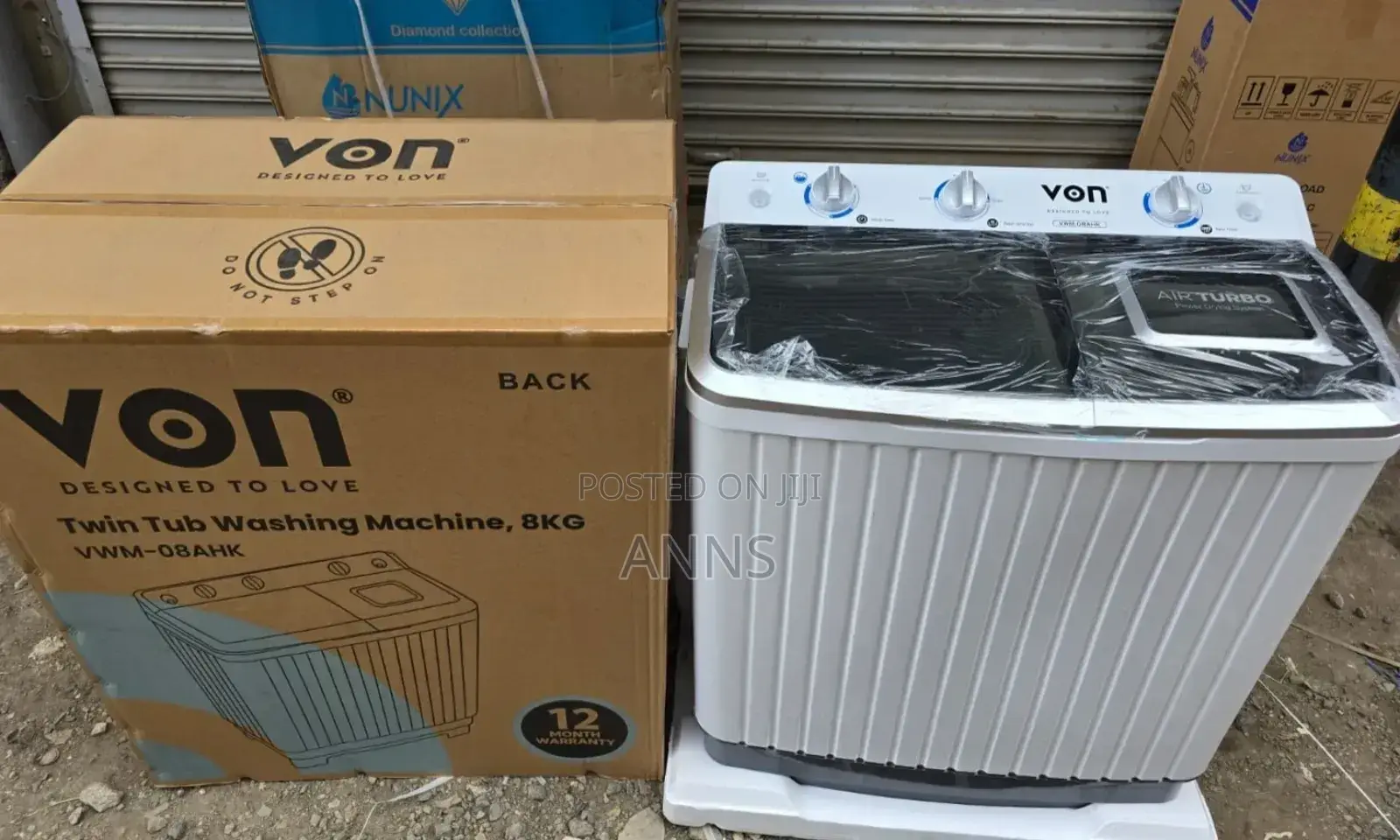 Von 8kgs Top Load Wash /Spin Washing Machine