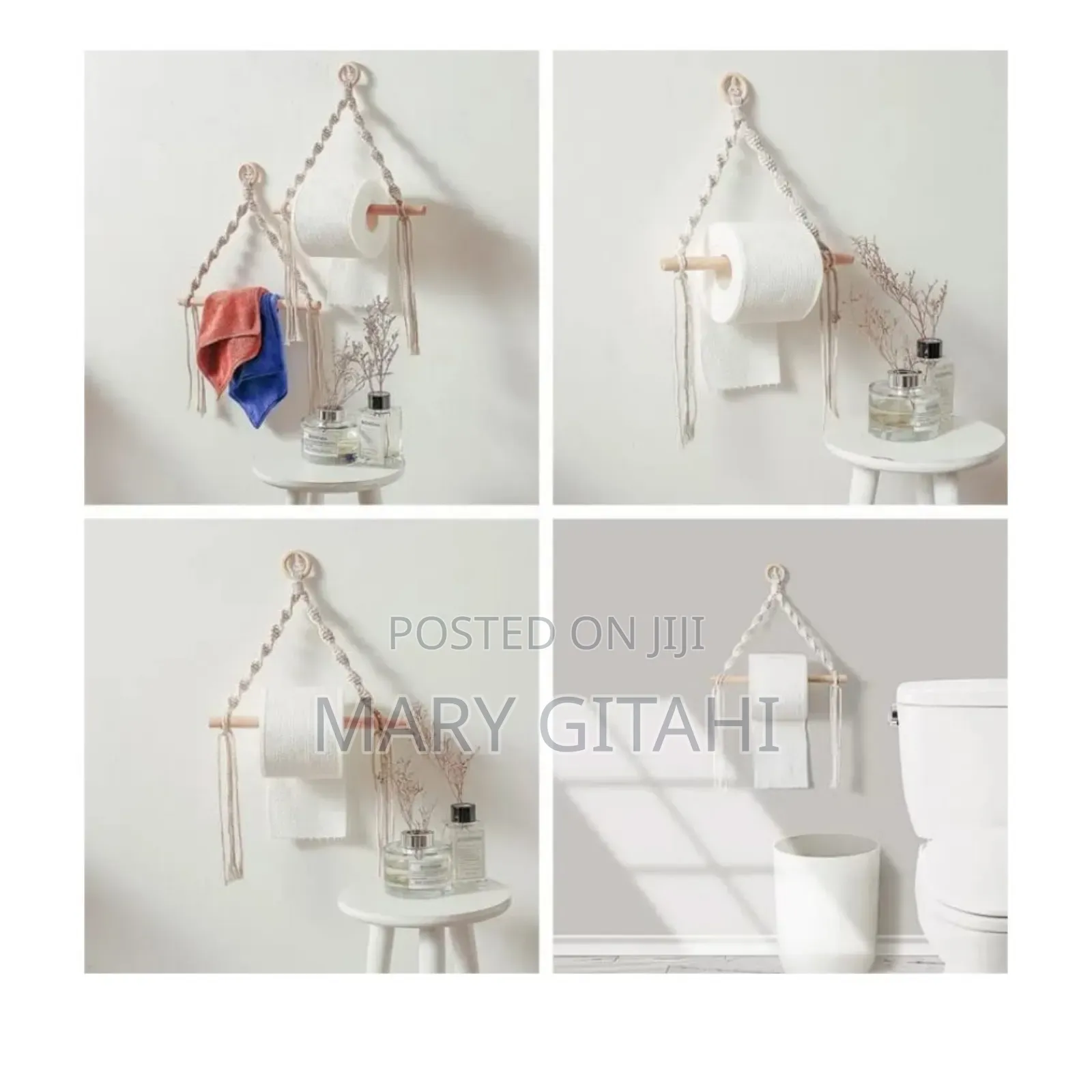 Toilet Paper Holder Tapestry Macrame Vintage at 