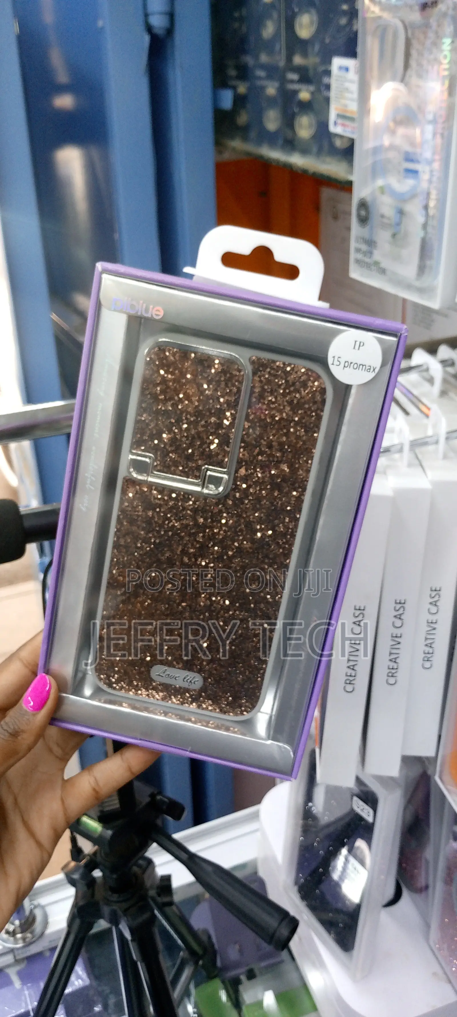 Camshield Gold Love Life Glitter Case for iPhone 15 Pro Max