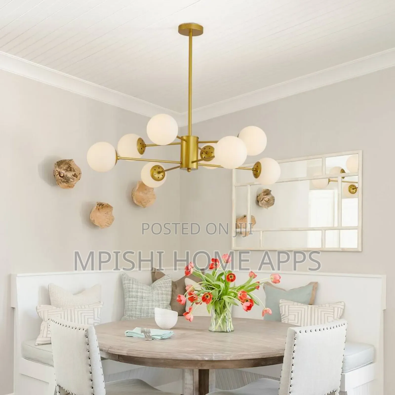 Glass Lampshade Ceiling Light Gold