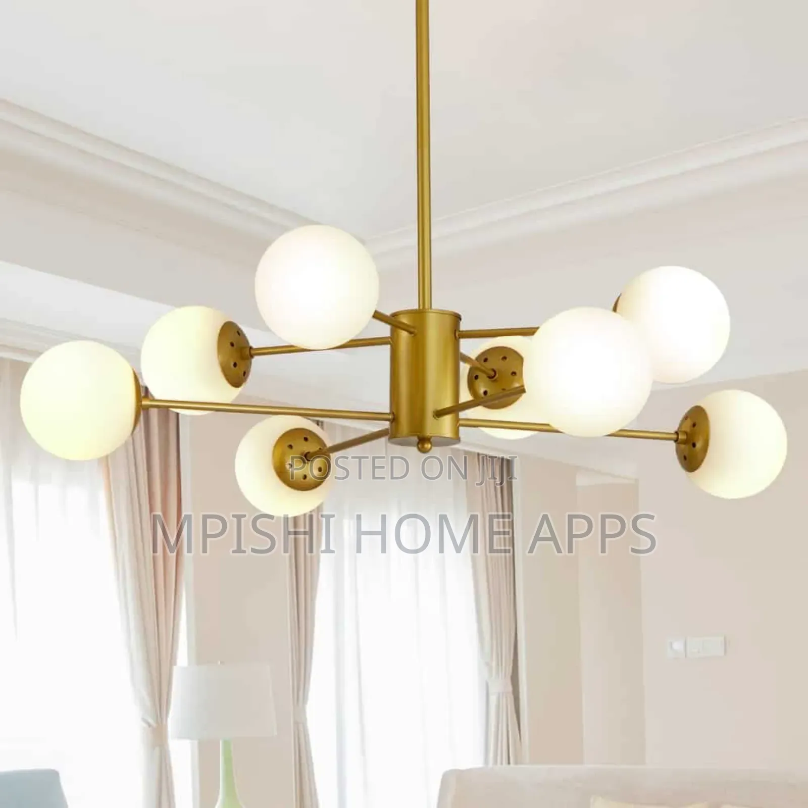 Glass Lampshade Ceiling Light Gold