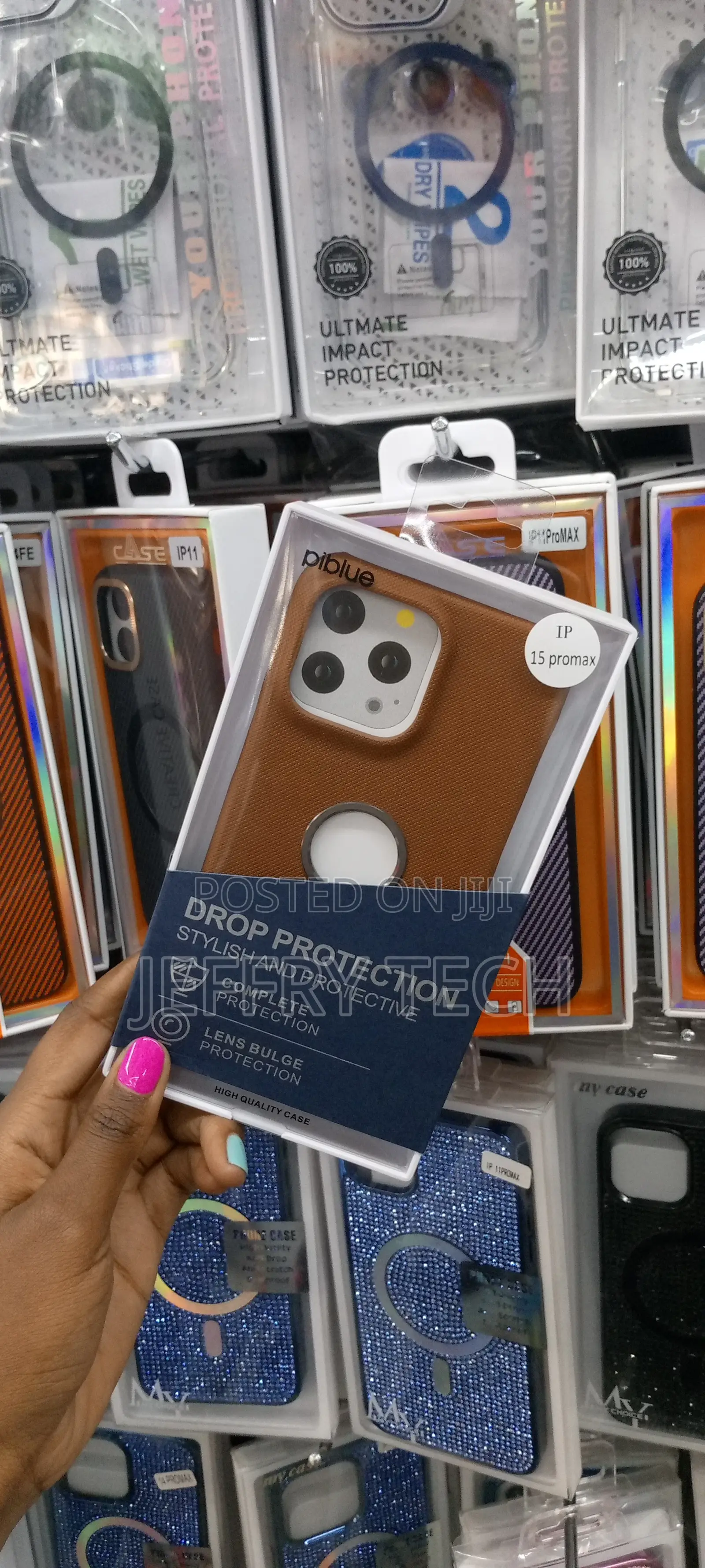 iPhone 15 Pro Max Stylish Drop Protective Case With Logo Cut