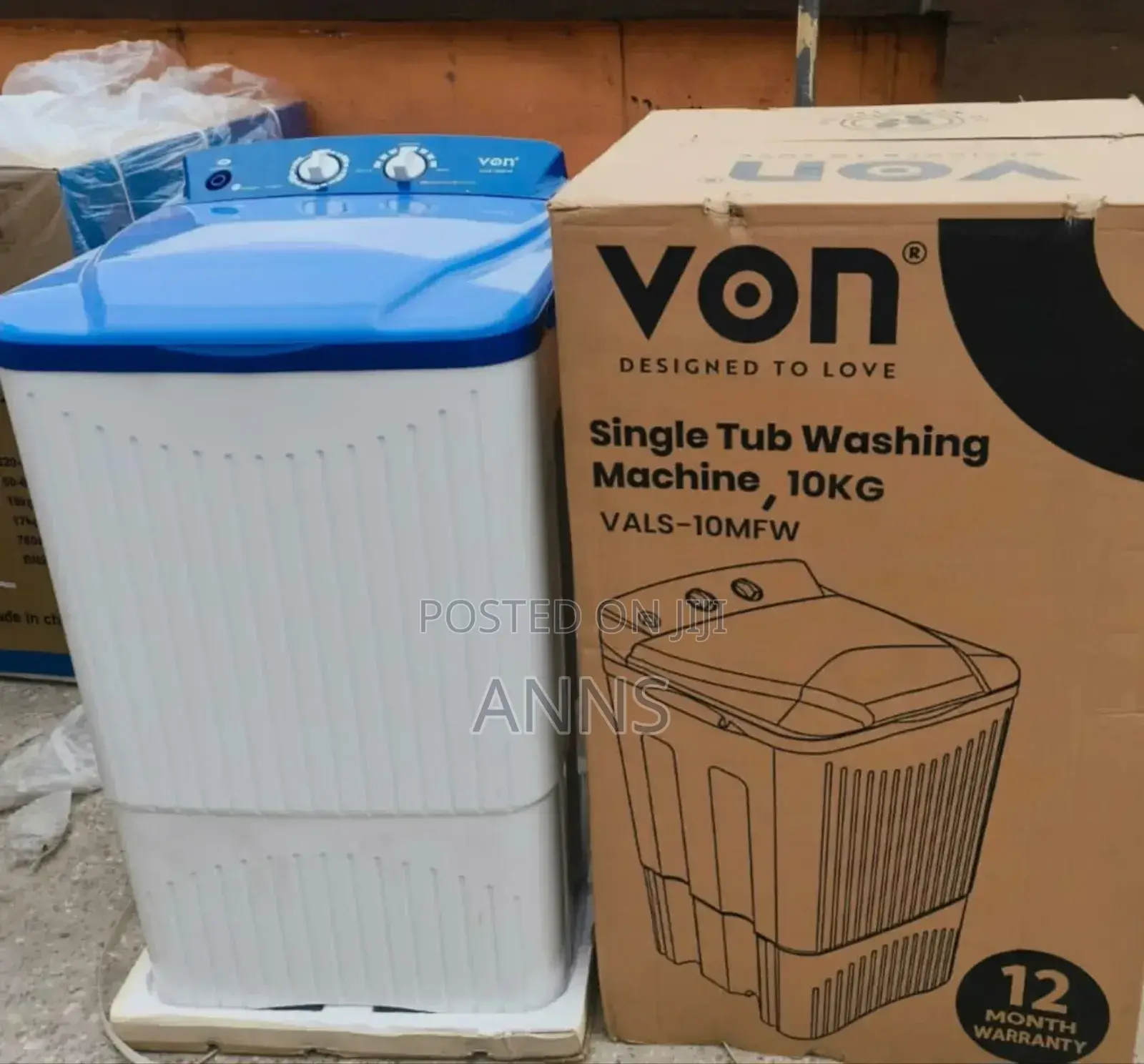 Von 10kgs Top Load Single Tub Washing Machine