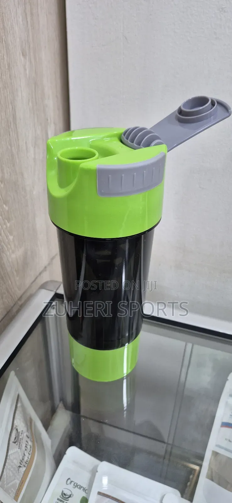 Gym Hydration Water Bottles, With Protein Storage Cup