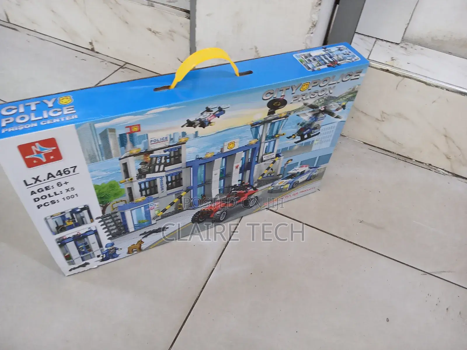 City Police Station Building Blocks Helicopter Car Prison