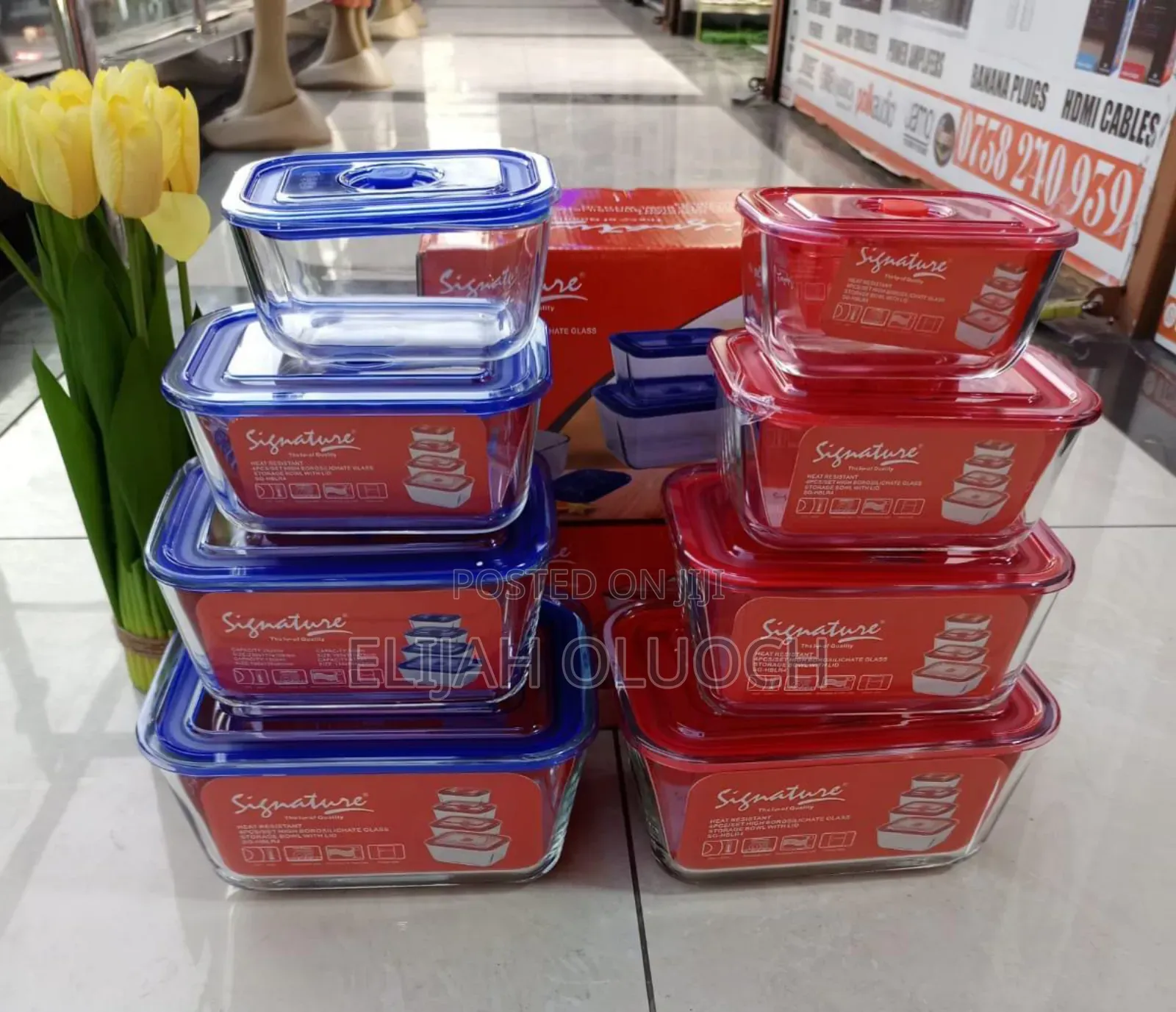 4pcs/Set High Borosilicate Glass Storage Bowl With Lid*