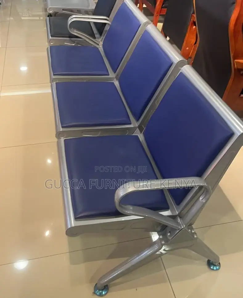 Benches: Durable 3-Seater Padded Airport Waiting Bench