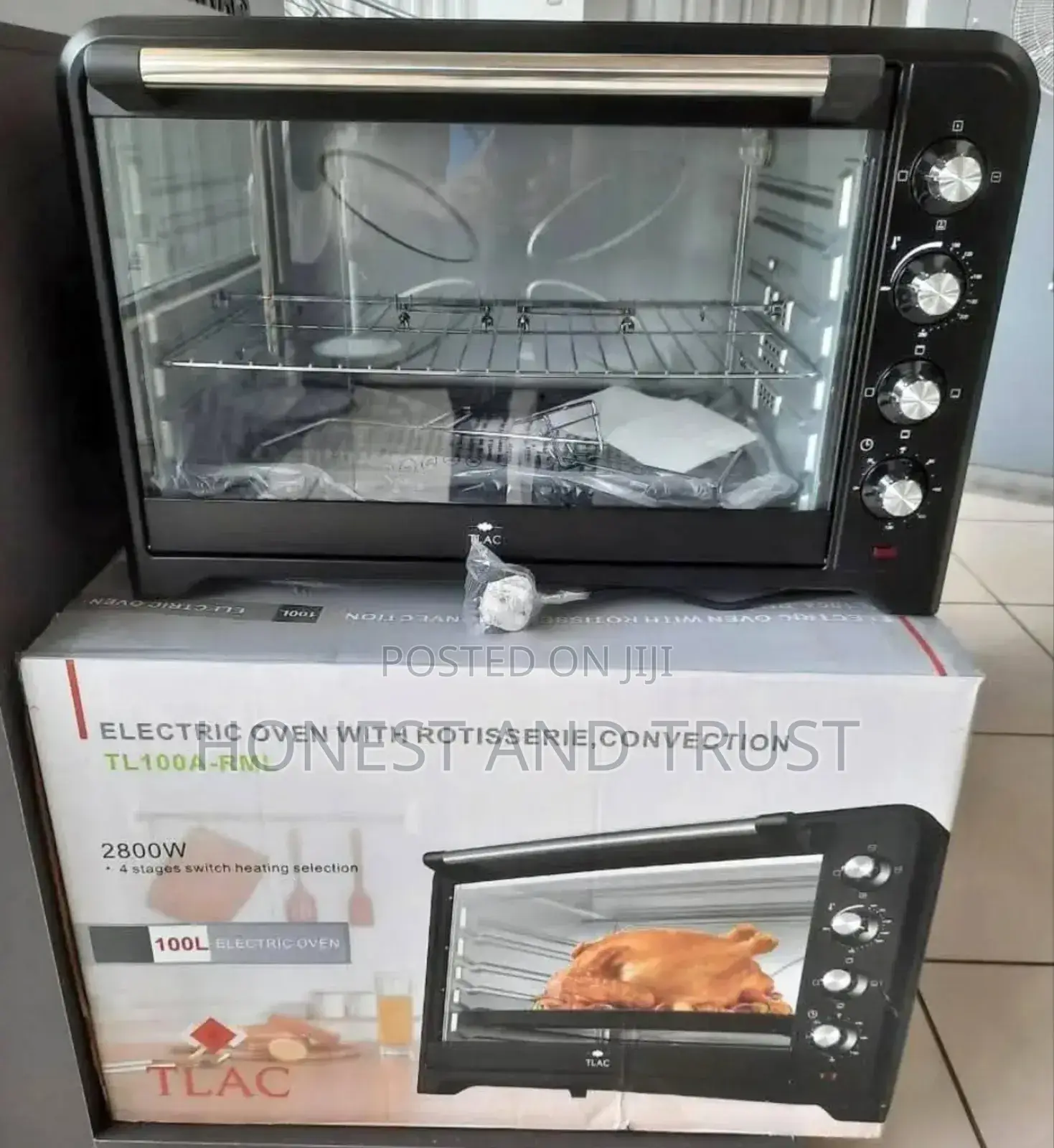 Tlac 100l Electric Oven Conventional 2800w 4 Stage Switch