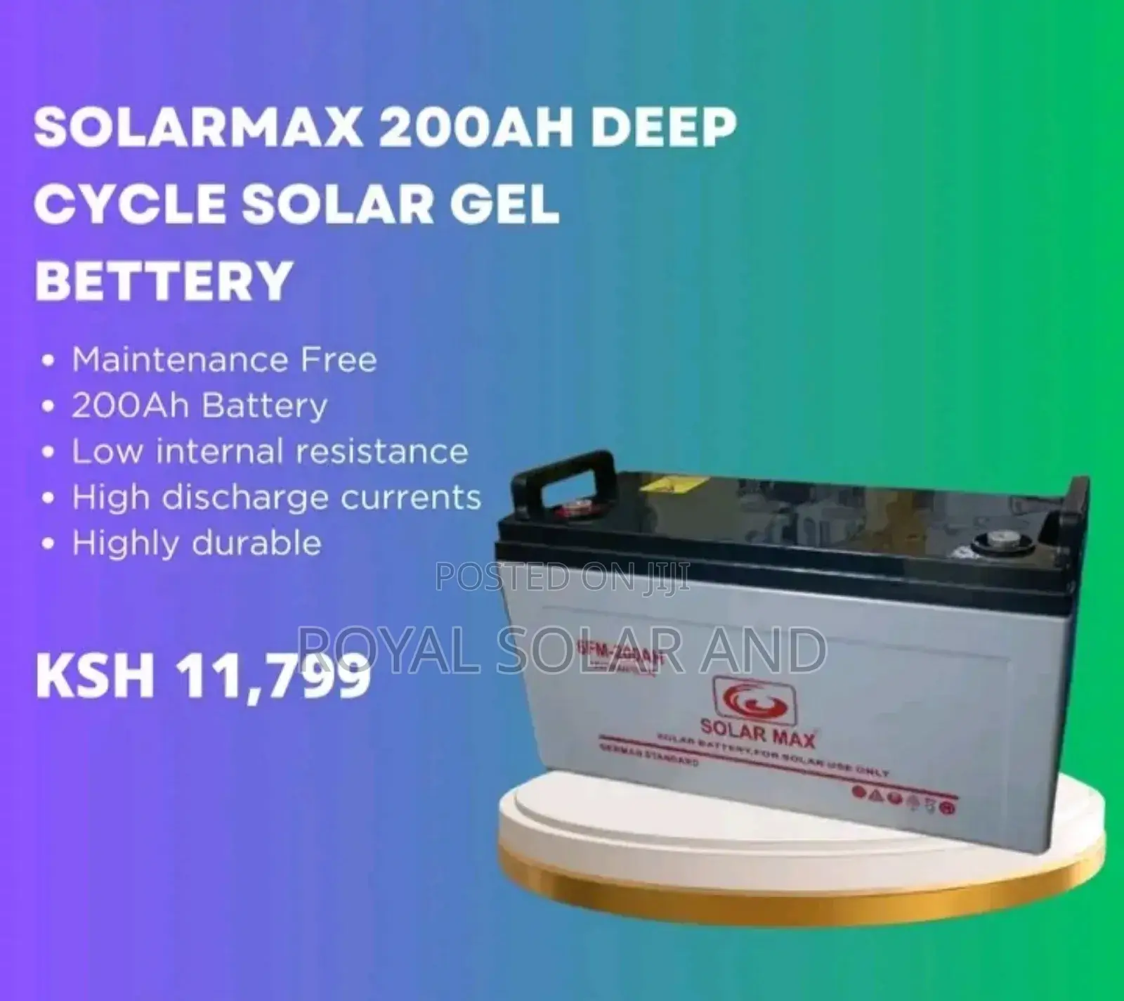 Solarmax Deep Cycle 200ah Gel Solar Battery