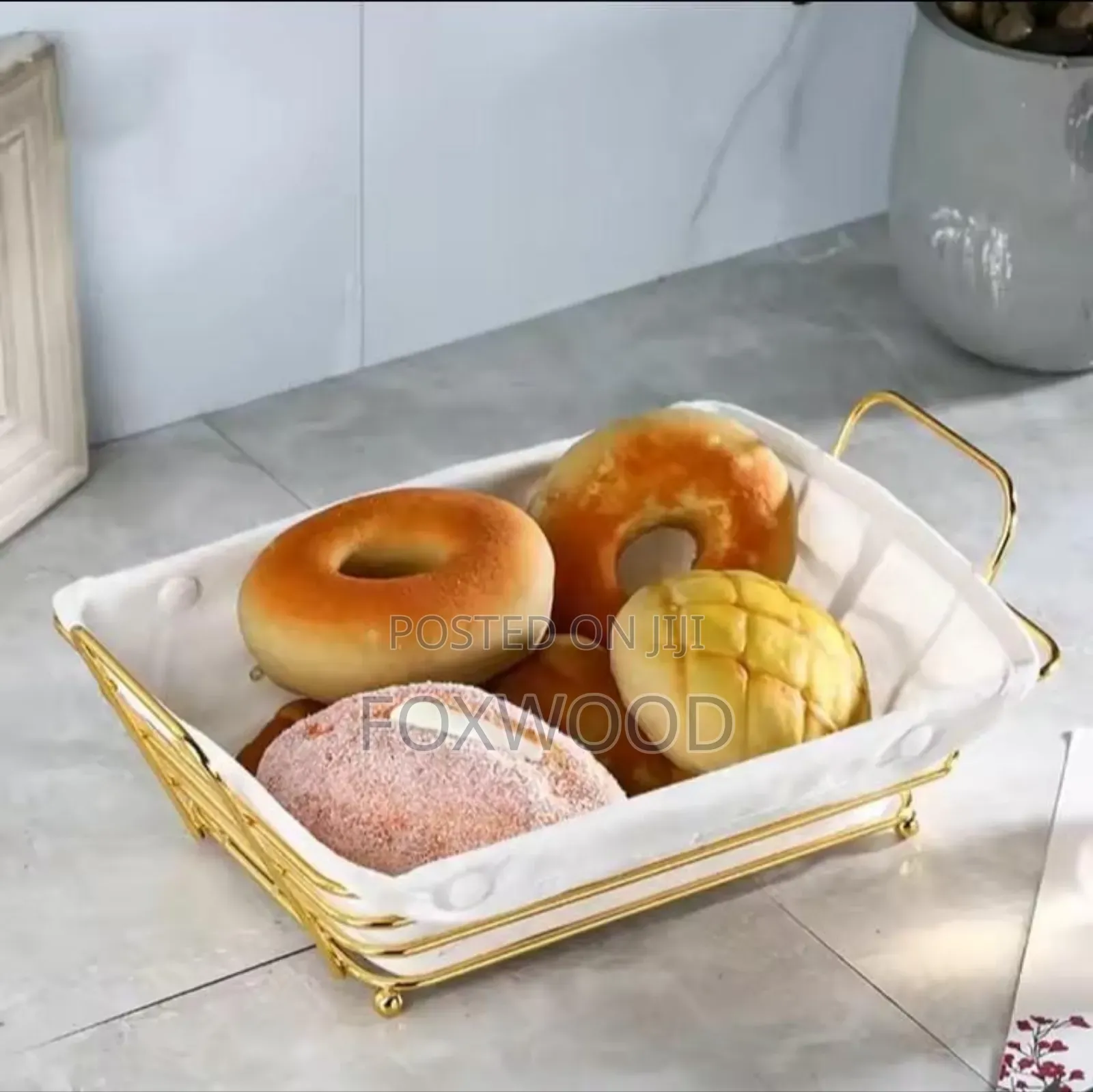 METALLIC Fruit,Bread,Deco Holder Basket With Cloth