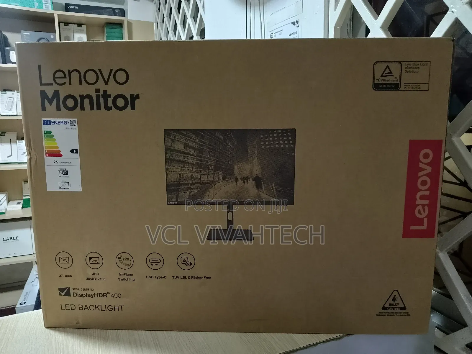 Lenovo N27q Black Color QHD Monitor,