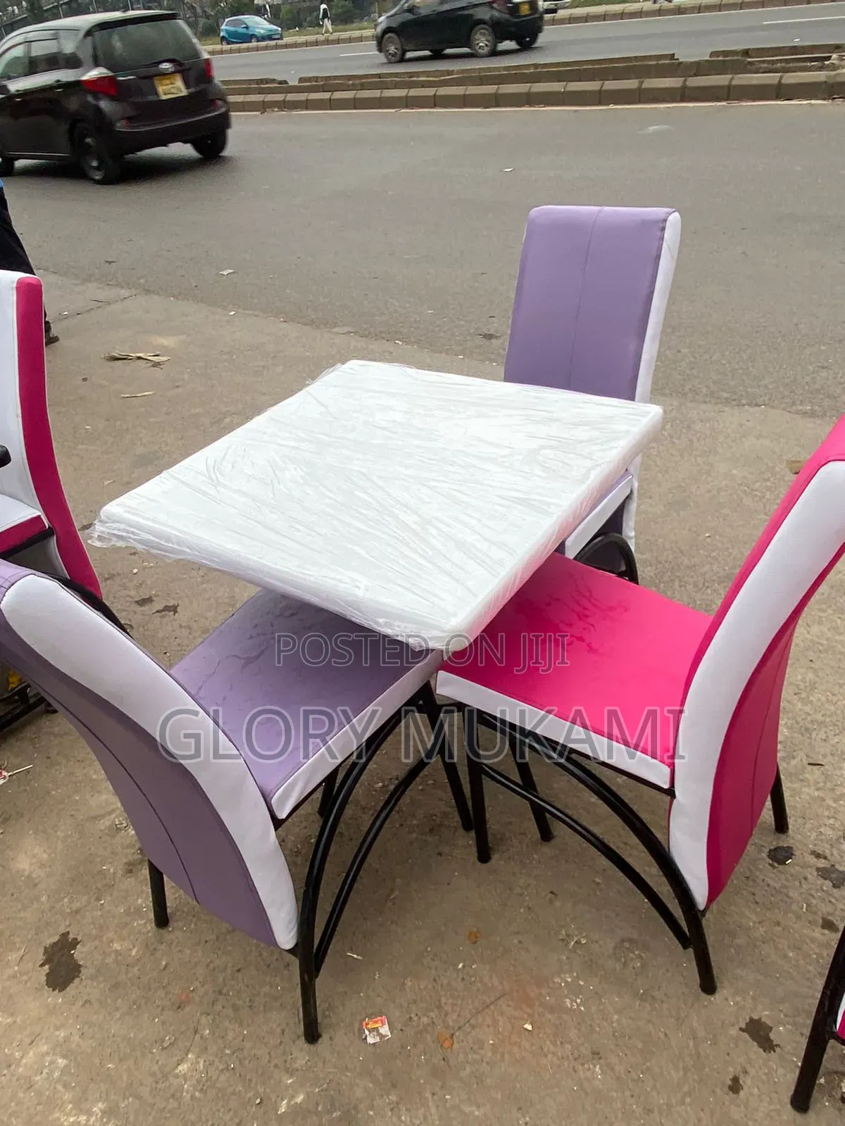 Pink Restaurant Chairs and Table