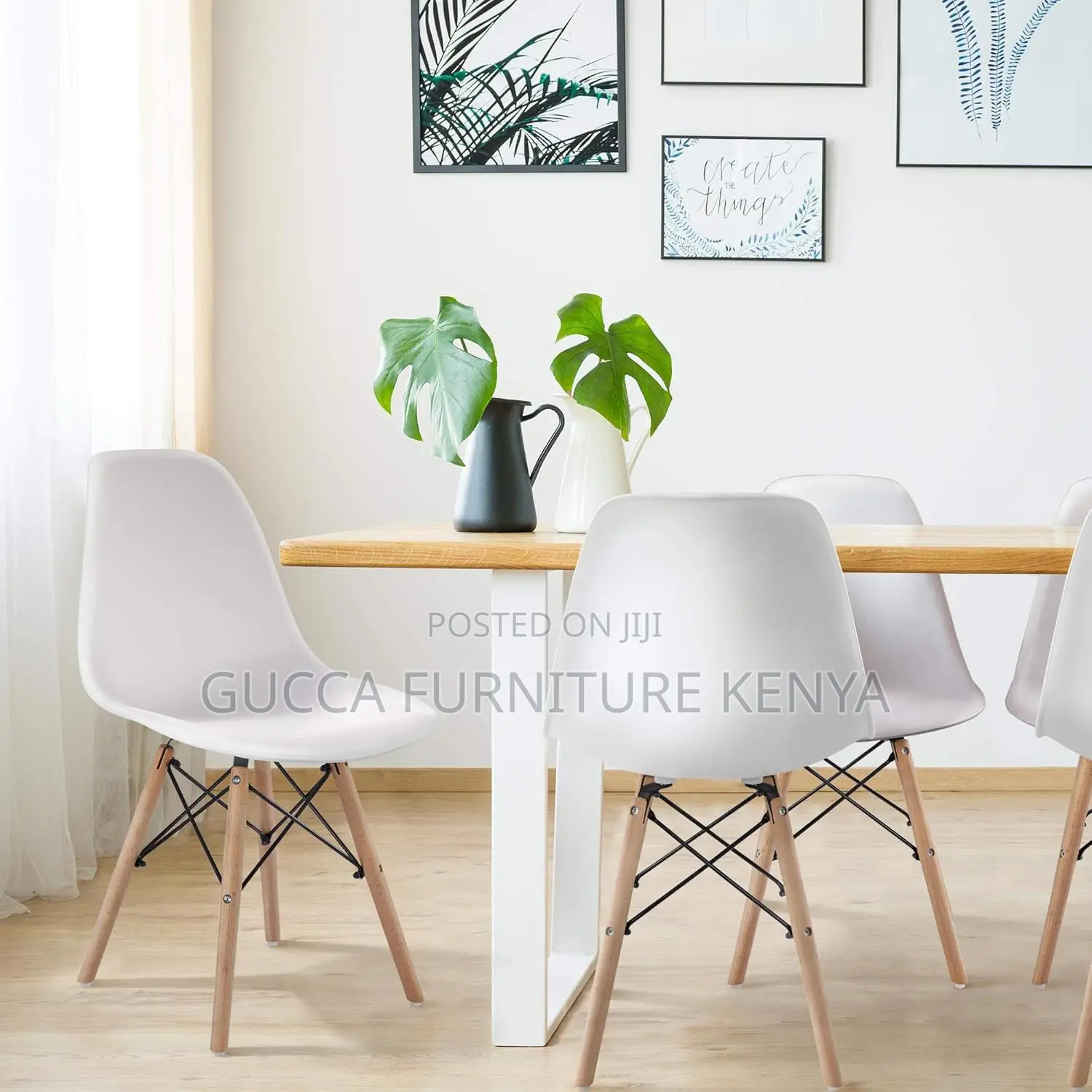 Home Chairs:Eames Modern Plastic White Home Chair