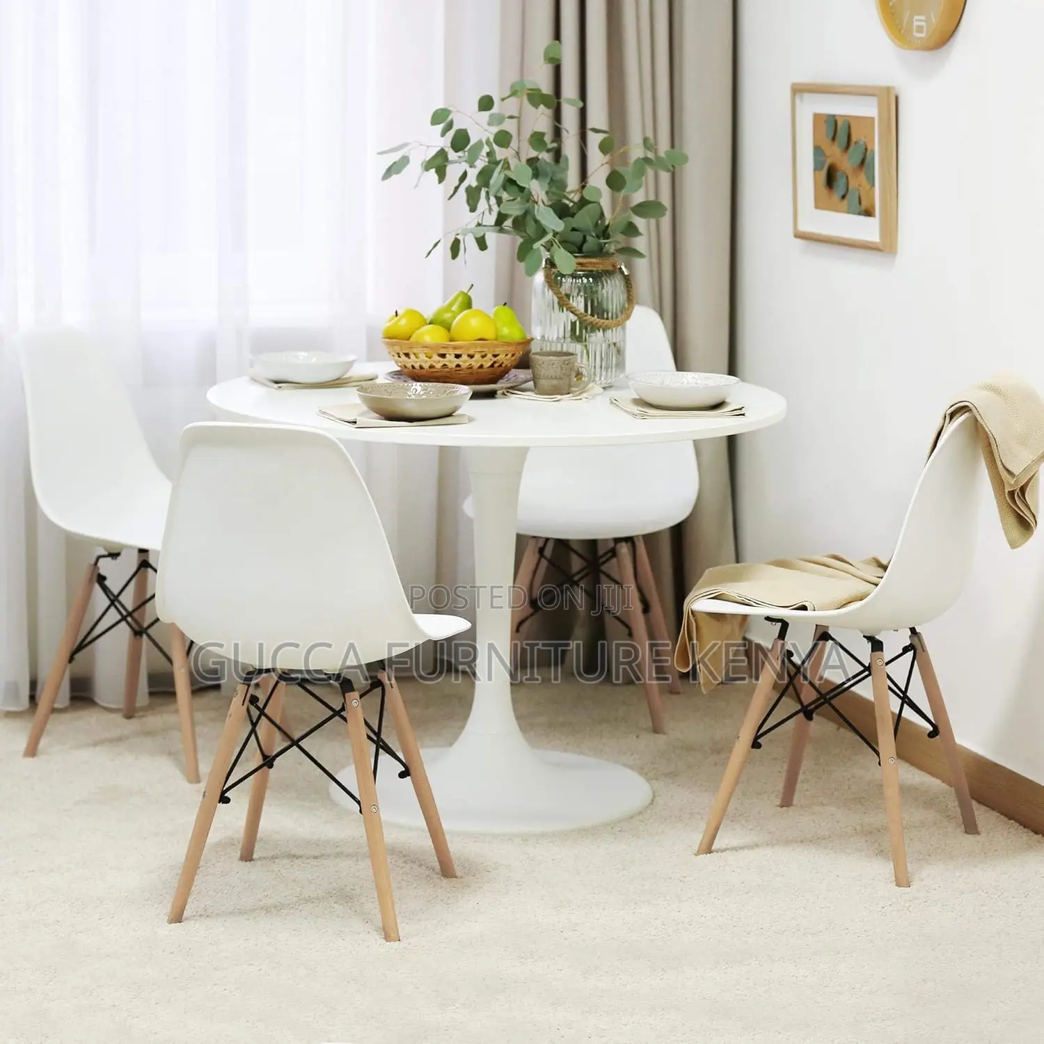 Home Chairs:Eames Modern Plastic White Home Chair