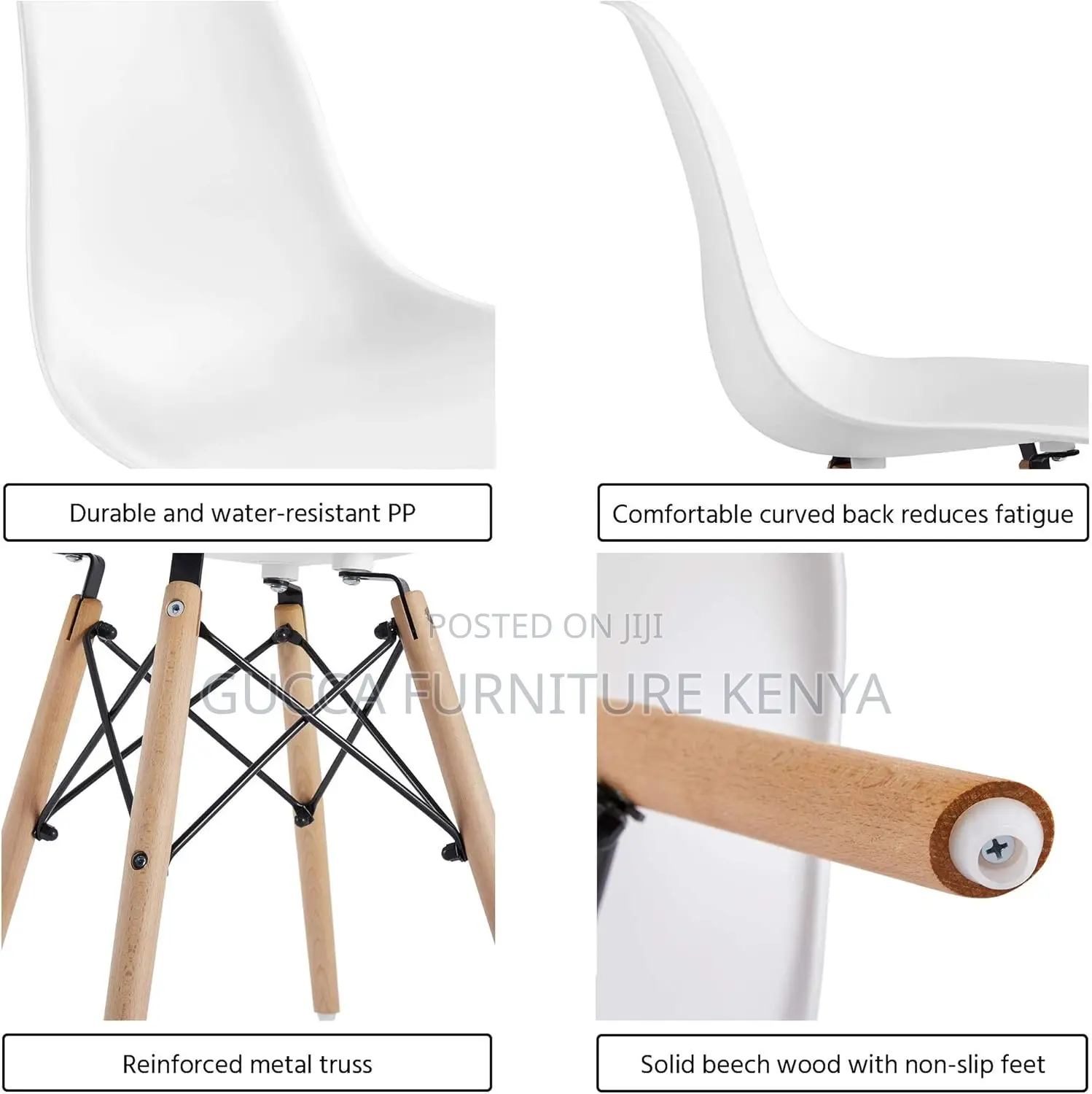 Home Chairs:Eames Modern Plastic White Home Chair