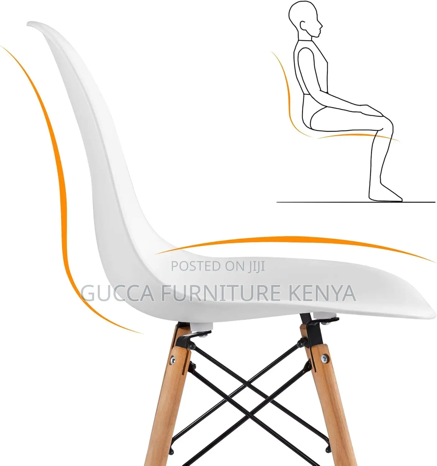 Home Chairs:Eames Modern Plastic White Home Chair