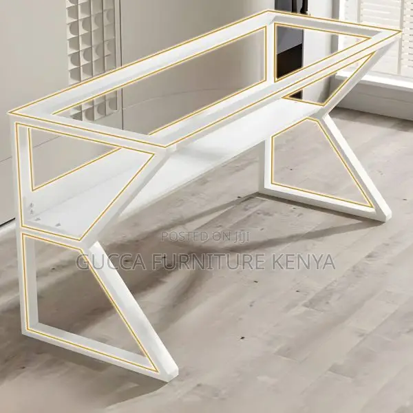Clerical Desking: Modern Writing Desk With Steel Sled Base