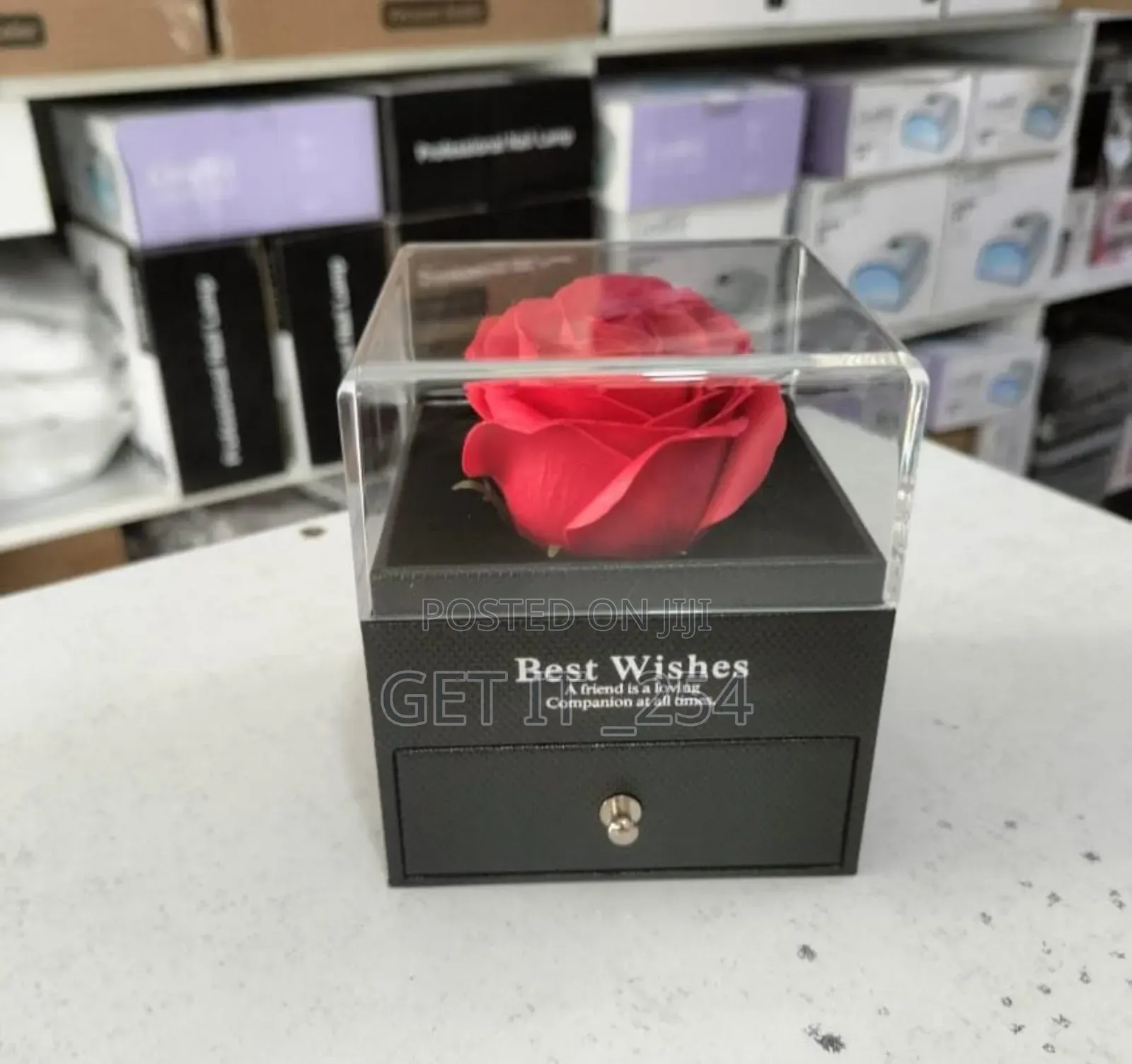  *Heart Shaped Red Rose Necklace With Gift Box*