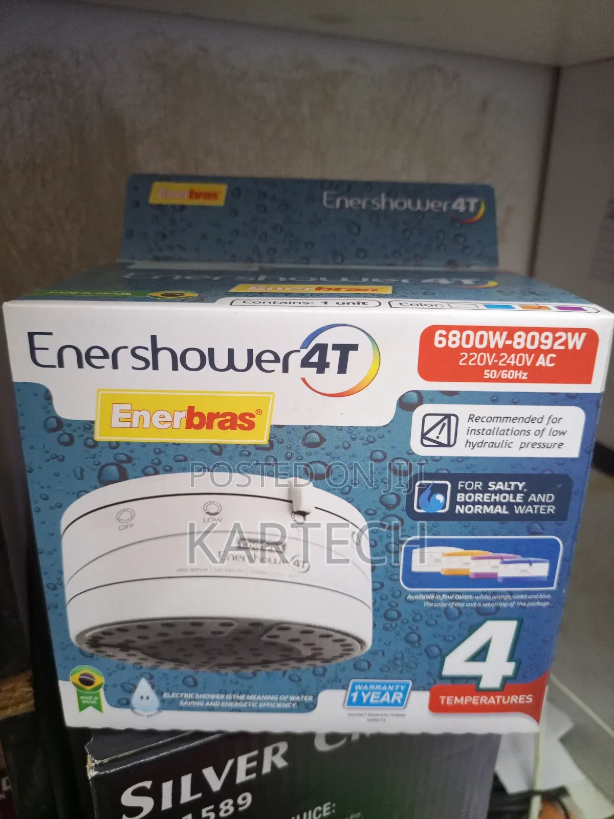 4 Temperatures Enershower Enerbras Shower 6800w