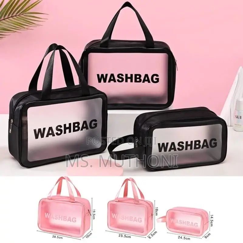 3 in 1 Waterproof Cosmetics/Wash Bags *Colours Black