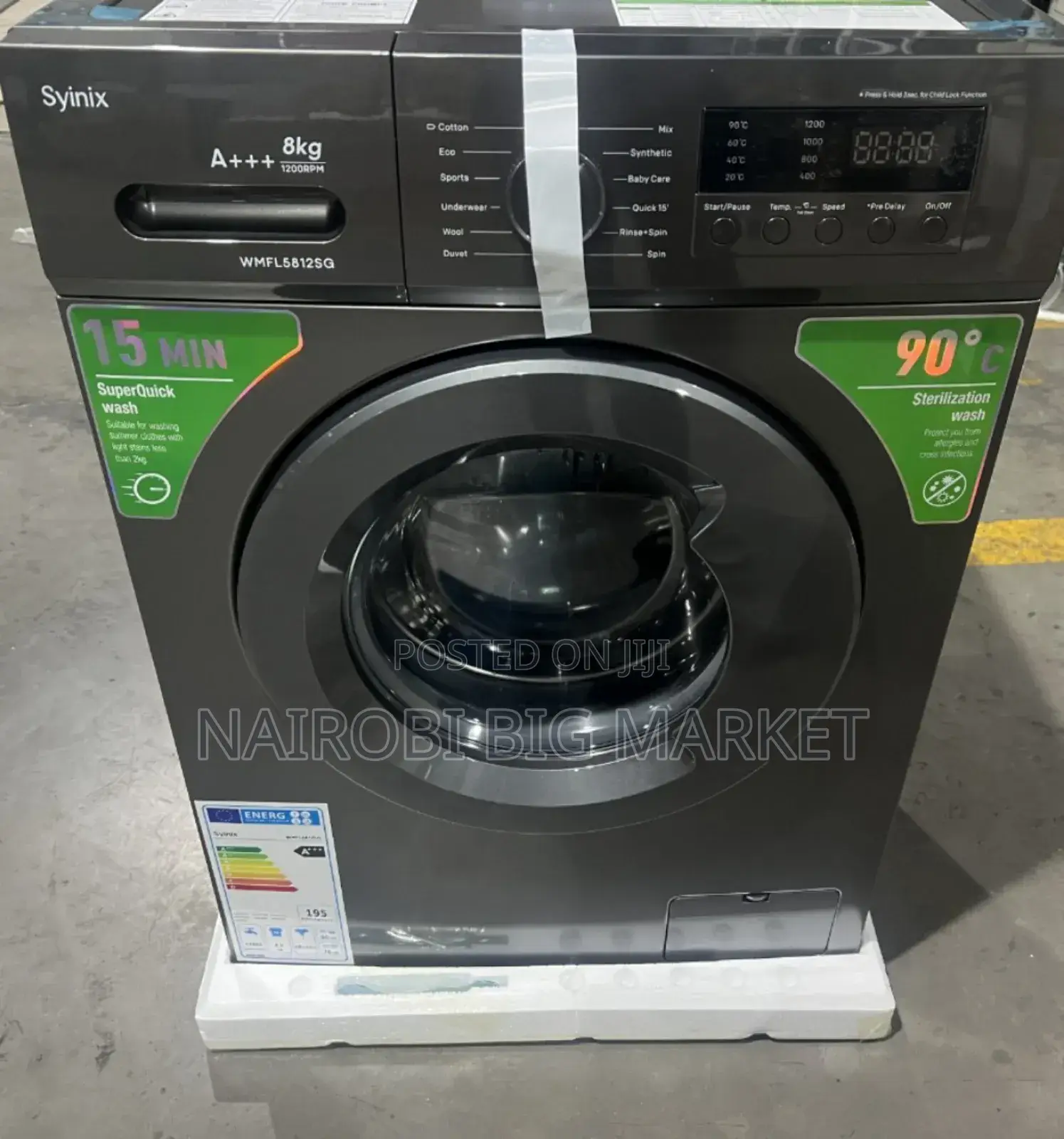 Grey Syinix 8kgs Front Load Machine S/-Fl