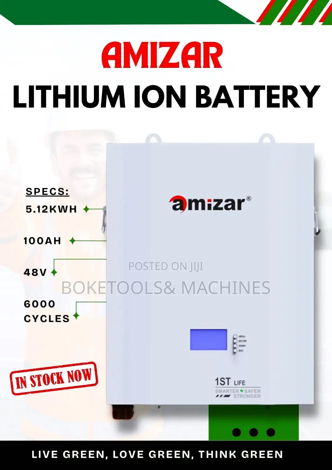 5.12kwh 48v Amizar Lifepo4 Lithium Battery