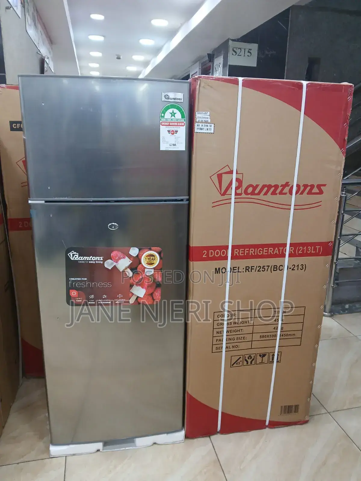 Ramtons 213litres Double Door Fridge FR /257 New