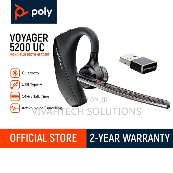 Poly Plantronics Voyager 5200 Bluetooth Single-Ear Headset