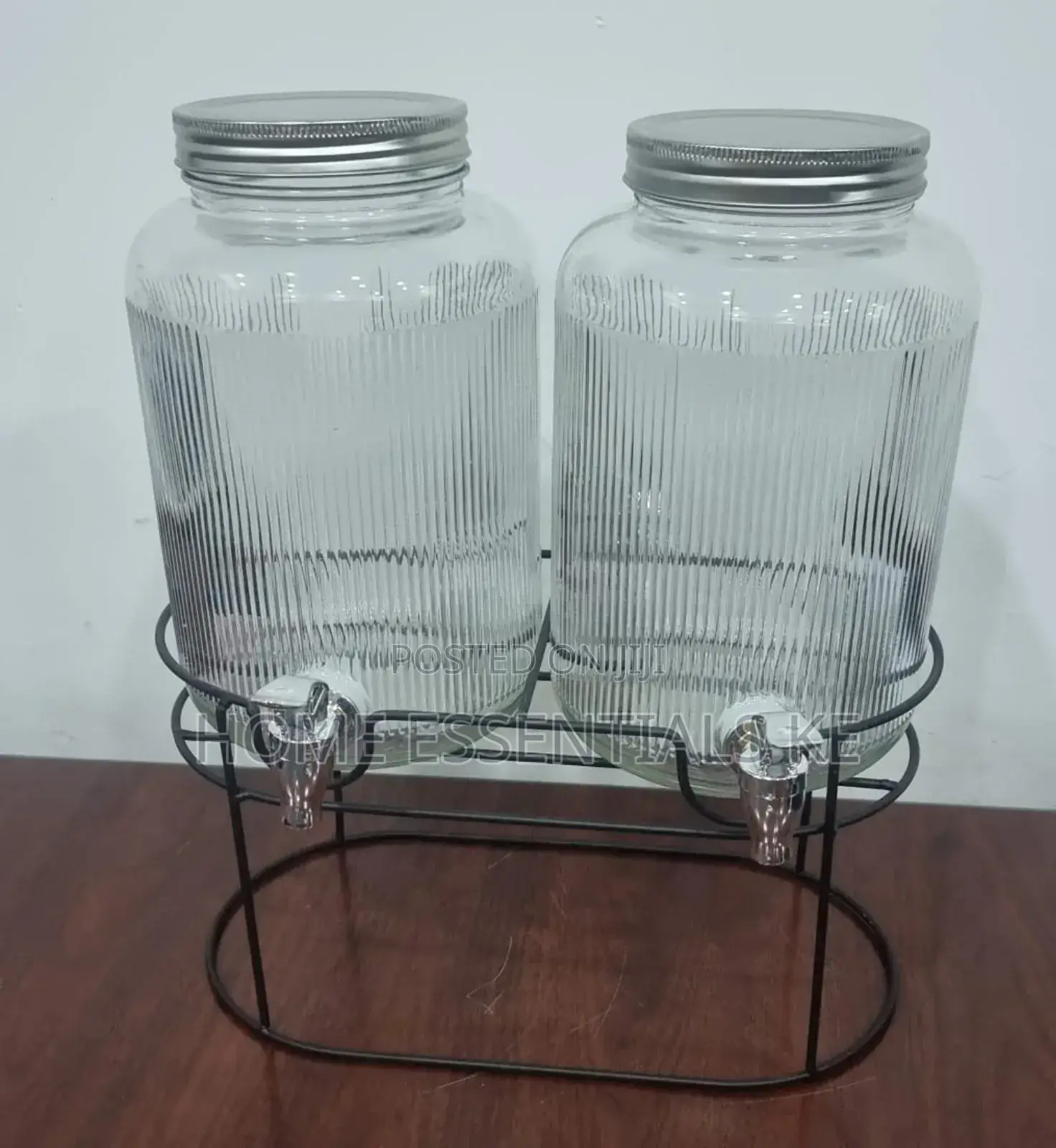 Black Steel Base 3.8L Clear Glass Beverage Dispenser
