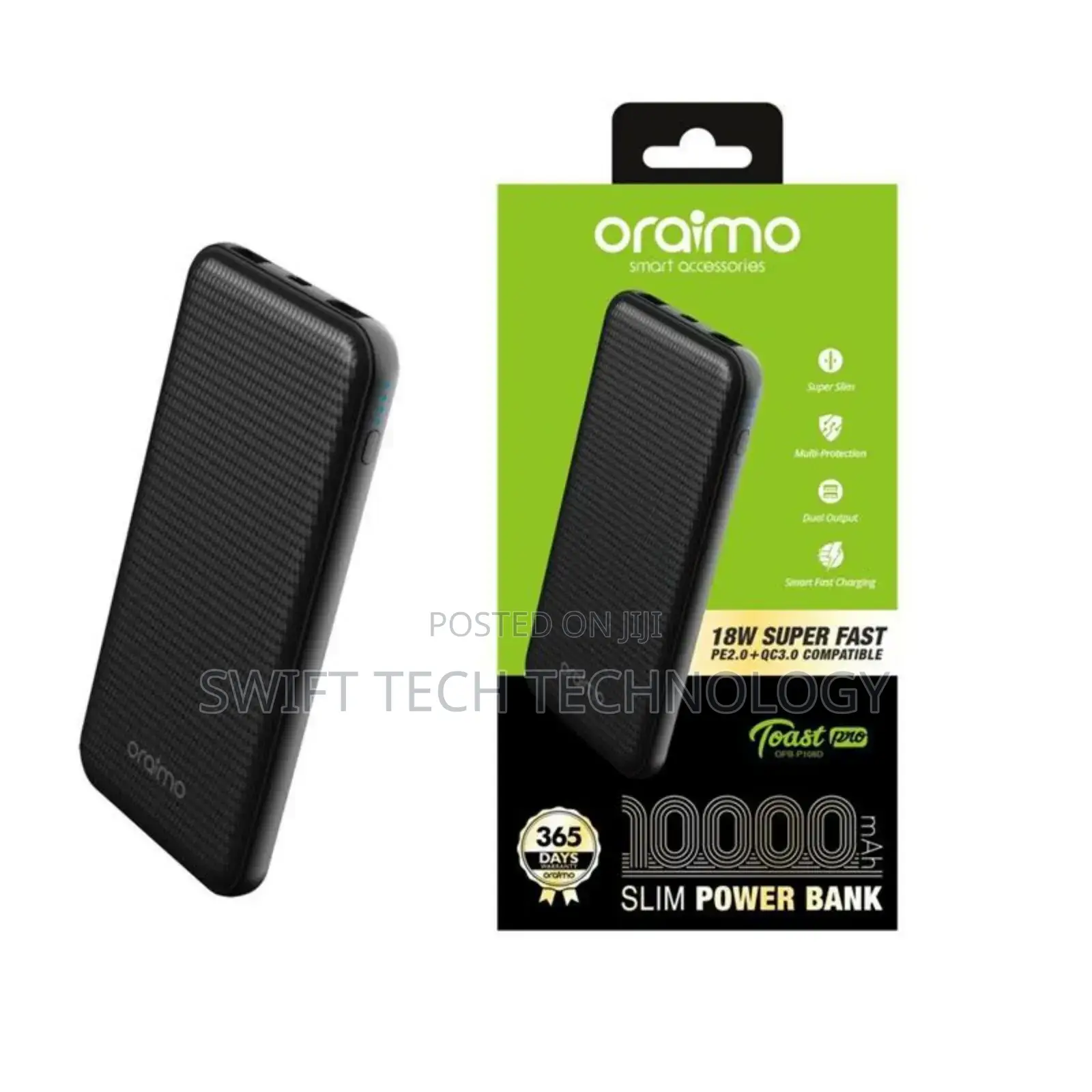 Power Bank Oraimo 10,000amh Toast10pd