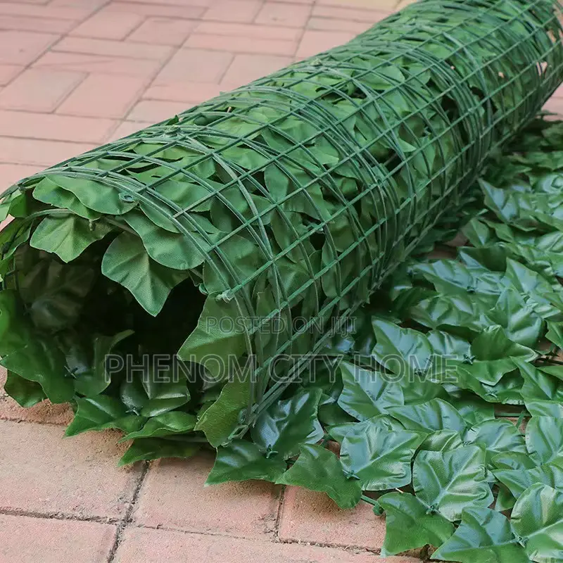 Dark Green Artificial Leafy Privacy Fence