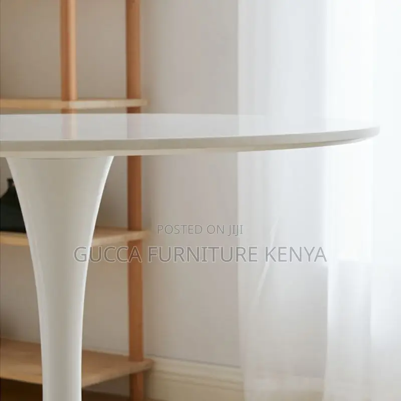 Dining Tables: White Modern Round Wood Dining Table