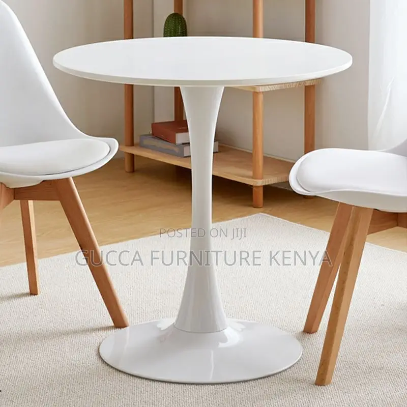 Dining Tables: White Modern Round Wood Dining Table