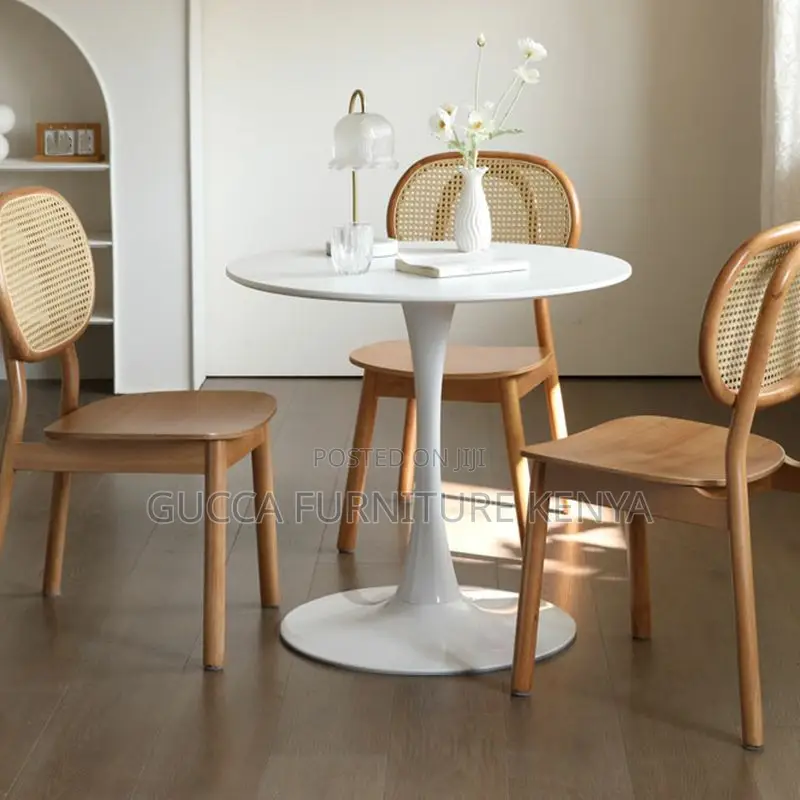 Dining Tables: White Modern Round Wood Dining Table