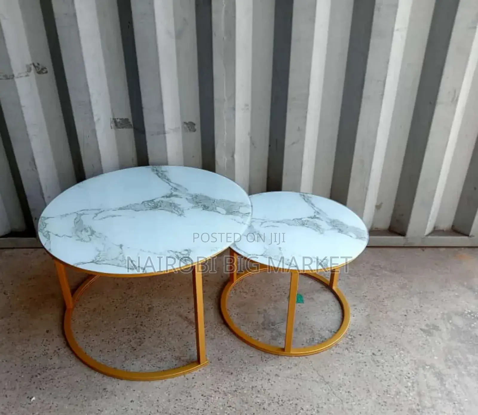 Marble Nesting Coffee Table (Glass) White M-E6