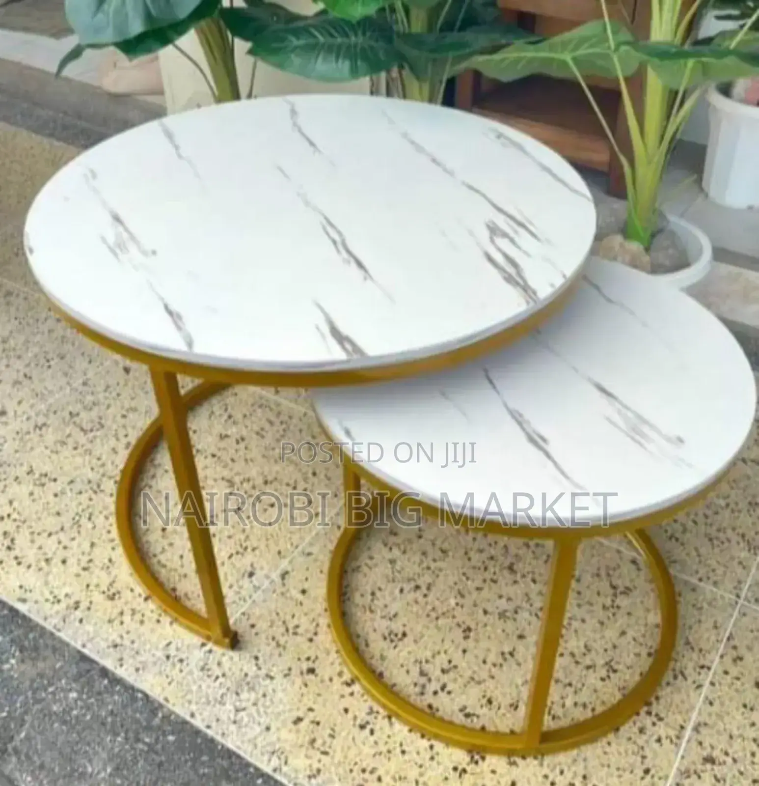 White Nesting Coffee Table Marble Effect MD-F6