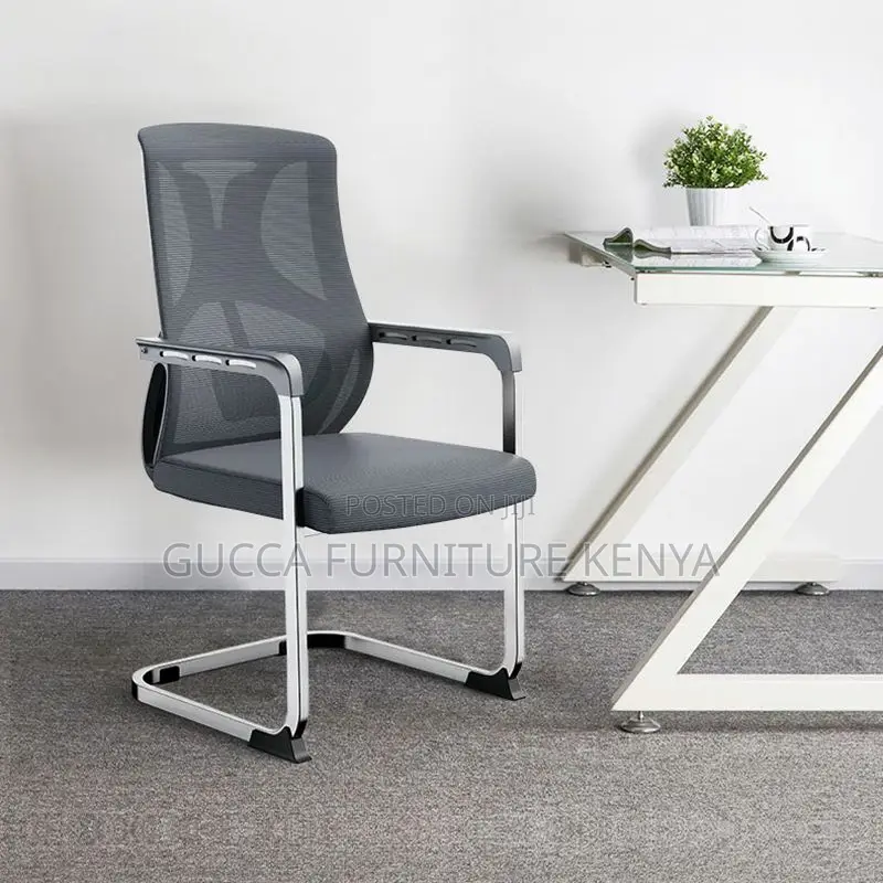 Office Chairs: Modern High-Back Mesh Chrome Conference Seat
