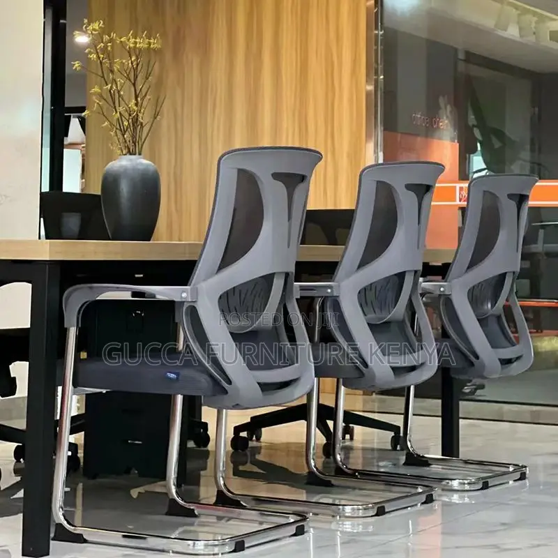 Office Chairs: Modern High-Back Mesh Chrome Conference Seat