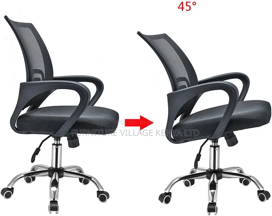 Office Seats; Swivel Clerical Mesh Office Chair in Black