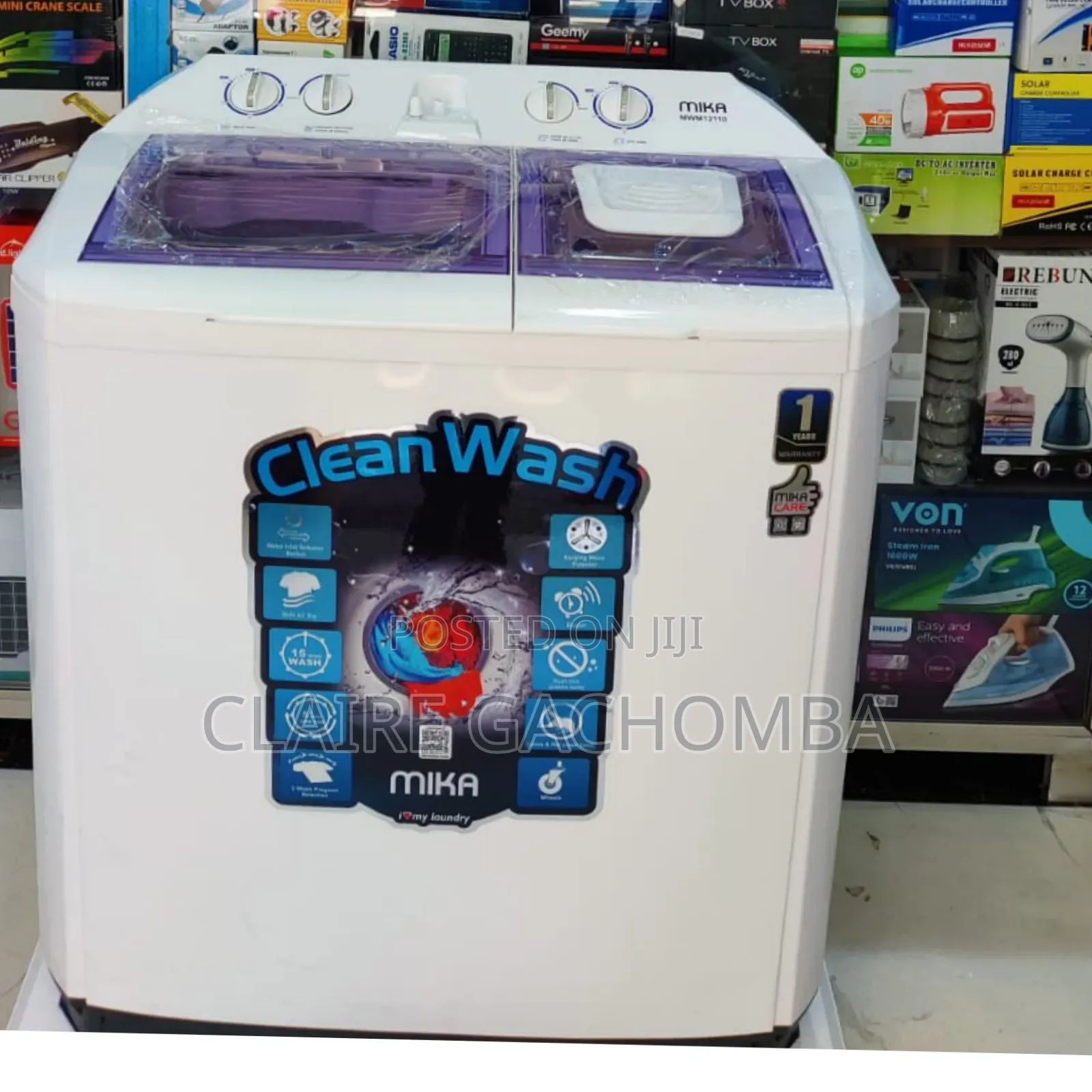 *Mika Washing Machine Twin Tub 10kg With Air Dryer Turbo