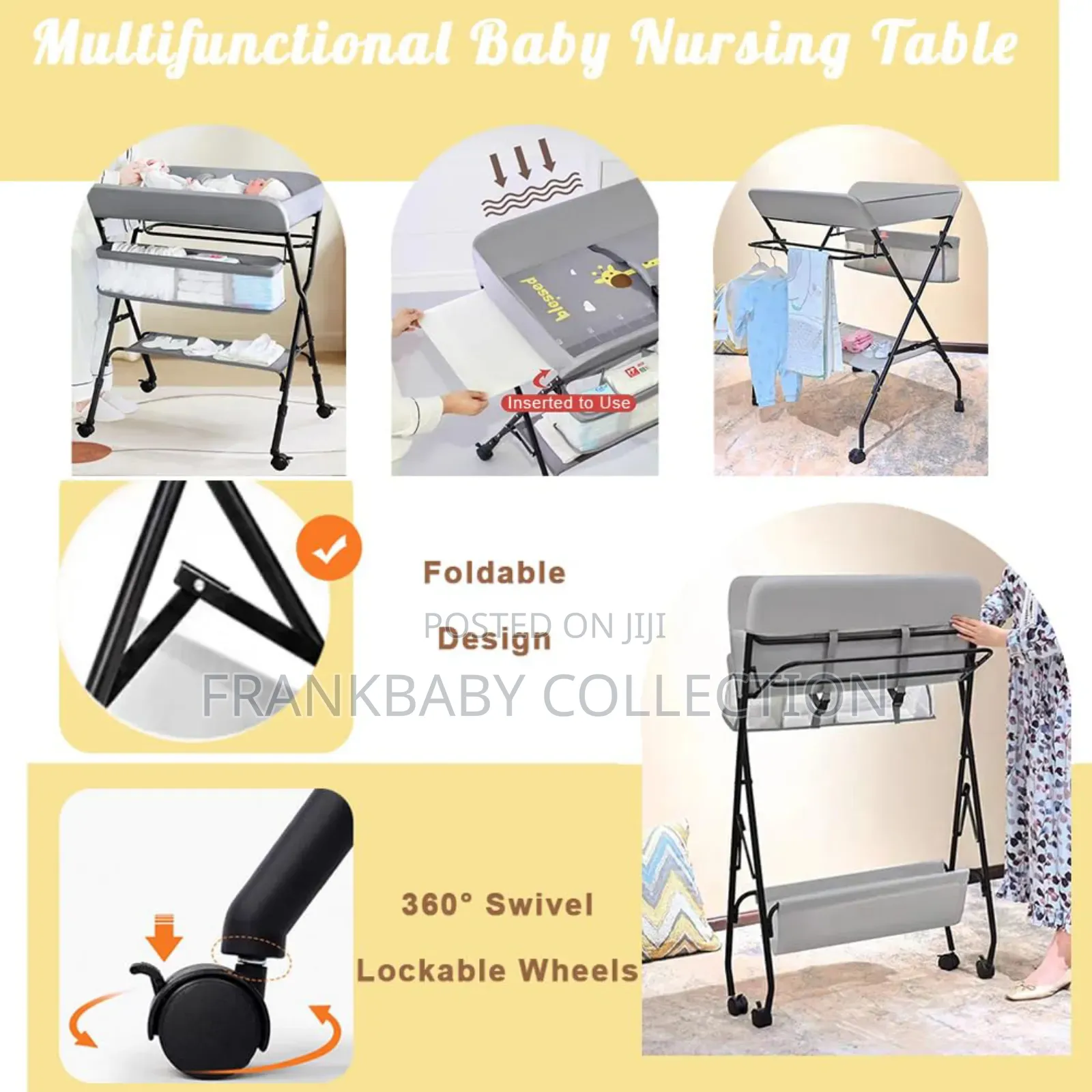 Adjustable Height Foldable Diaper Changing Station