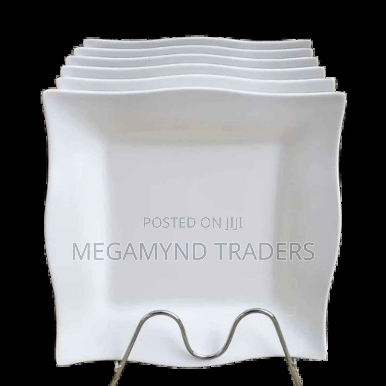 12pc Melamine Plates Square White