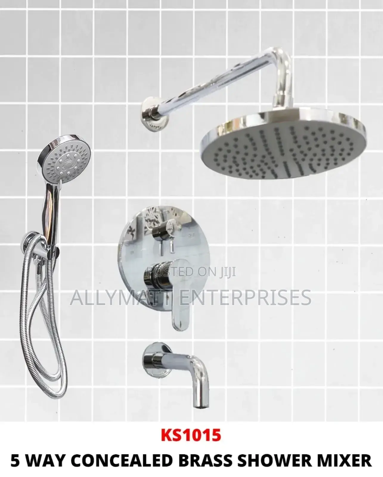Silver 5way Concealed Shower Mixture