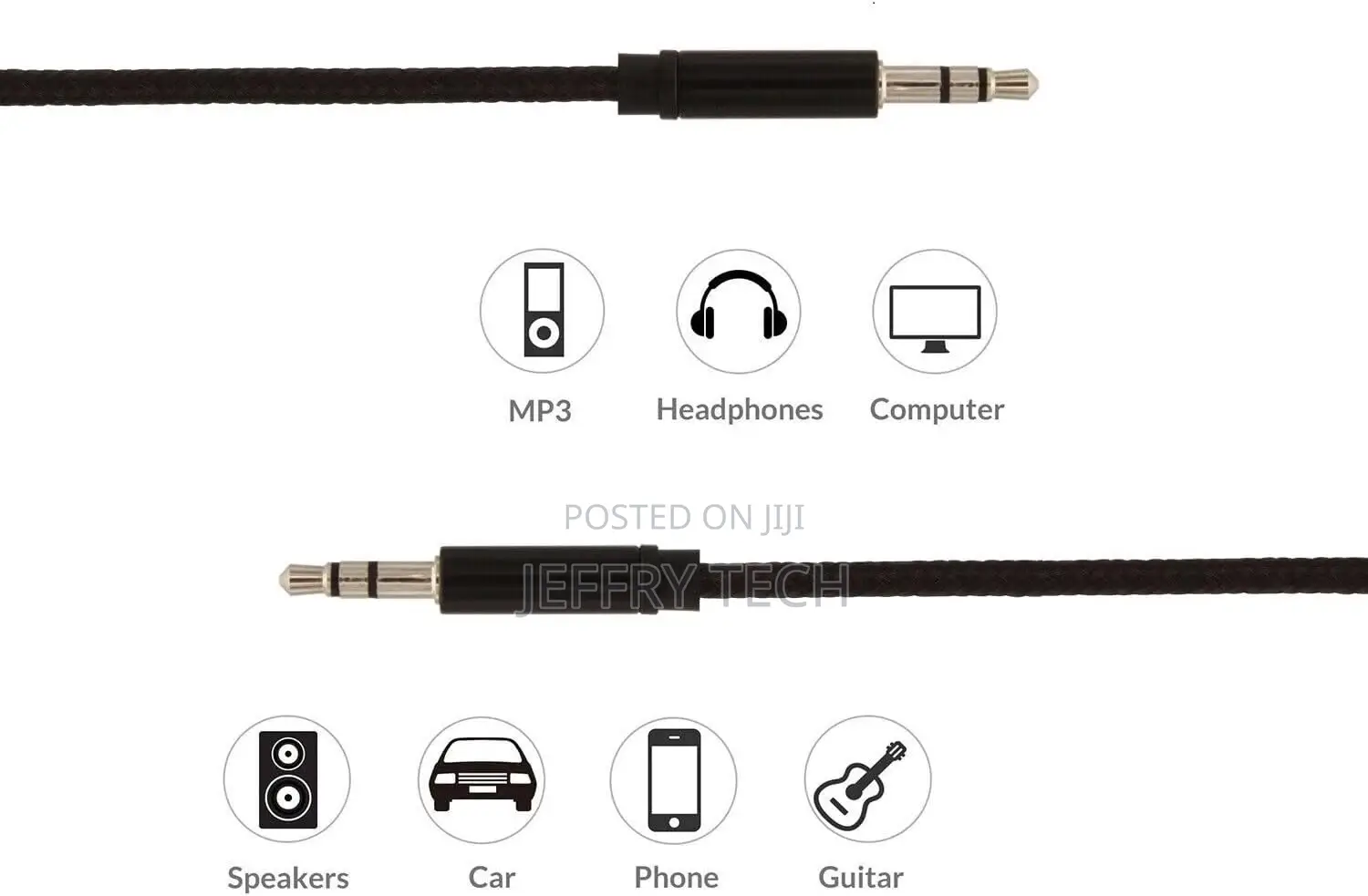 Zonic Audio Cable 3.5mm Stereo PC Speaker 1.5M - Black
