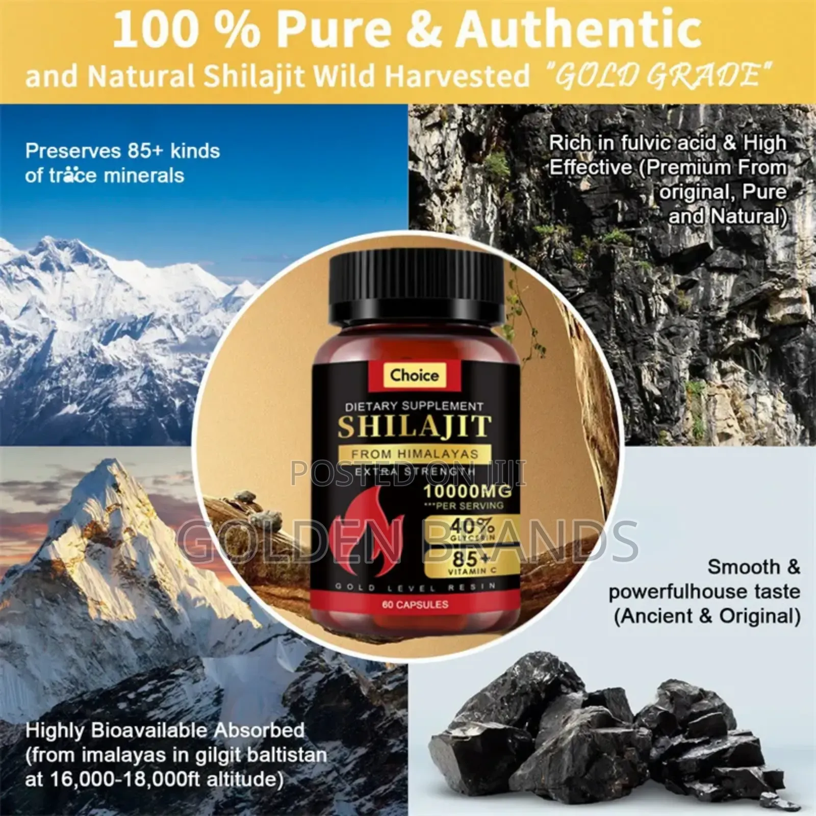 Original Shilajit Capsules 10000mg High Purity Mineral